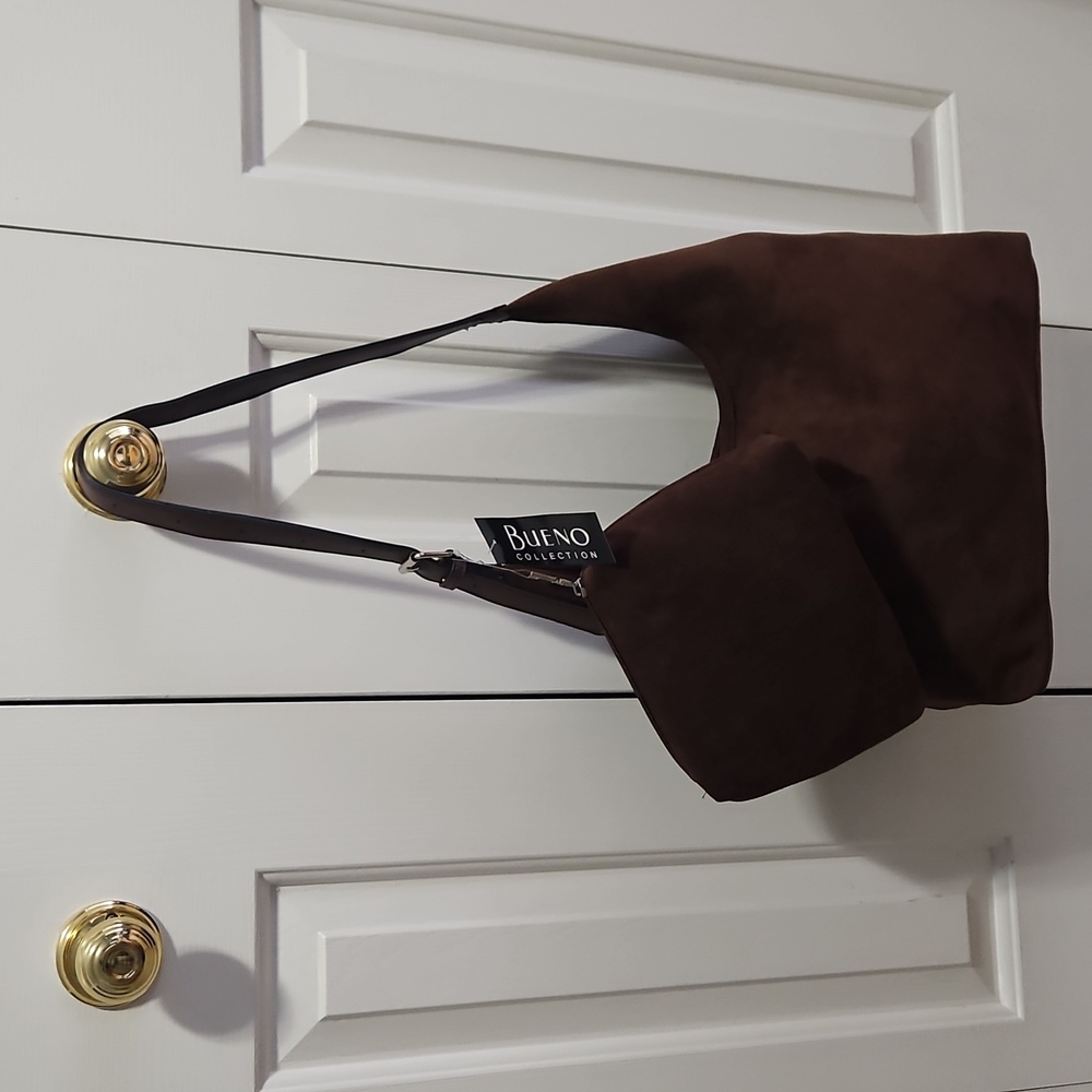NWT BUENO COLLECTION FAUX SUEDE SLOUCHY SHOULDER BAG SET